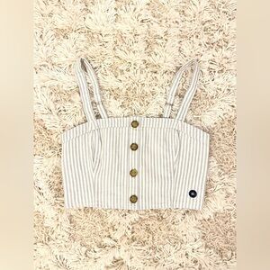 NWT Abercrombie & Fitch Women’s Plaid Crop Top Size XS Blue & White
